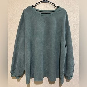 SHEIN Green Corduroy Crewneck